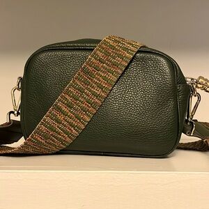 Green Genuine Leather Crossbody Purse